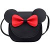 Dětská kabelka Myška s mašlí, černá s červenou mašlí, ekologická kůže, 13x13x4 cm