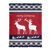 Bavlněná akrylová deka 150x200 sob červená tmavě modrá vánoční deka se střapci 081 JB Turkish 25