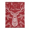 Bavlněná akrylová deka 150x200 Vánoční červený sob se střapci 082 JB Turkish 25