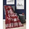Akrylová bavlněná deka 150x200 Veselé Vánoce červená se střapci 103 JB turecká 25