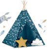 Dětský stan Tepee se světly Nukido - modrý