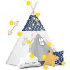 Dětský stan Tepee se světly Nukido - tmavě modrý