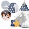 Dětský stan Tepee se světly Nukido - tmavě modrý