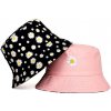 Oboustranný klobouk BUCKET HAT FISHER Daisy, černá barva, univerzální velikost 55-59 cm, polyester a bavlna
