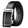 Automatický opasek z ekokůže, černý, šířka 3,5 mm, délka 130 cm