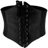 Dámský elastický korzetový pásek, černý, syntetický materiál s vložkami z ekokůže, 66 - 83 cm x 12 - 19 cm