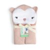 Koupelnová pokrývka 76x76 Sovička lososová ručník s kapucí Clean & Cuddly INGENUITY