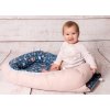 Prestige baby hnízdo kokon 55x80 tyrkysový tmavě pudrově růžový lesní zvířata oboustranný plyšový potah TB0355_02