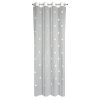 Záclona 140x250 Elsa bílá s aplikací růžových květů pro děti připravená na smyčce Eurofirany