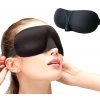 3D Maska na oči pro spánek, černá, měkký polyester, 24x9 cm