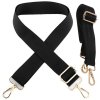 Nastavitelný široký popruh na kabelku, černý, polyester, 141 cm