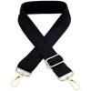 Nastavitelný široký popruh na kabelku, černý, polyester, 141 cm
