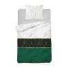 Saténové ložní prádlo 140x200 3826 B mramorové geometrické bílé zelené Home Satén 4