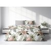 Bavlněné povlečení 160x200 šedé listy monstery béžové květy Summer Sleep 002 Faro