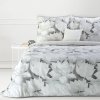 Bavlněné ložní prádlo 160x200 květiny ocelově bílá Sonia 17