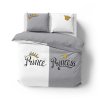 Bavlněné povlečení 160x200 Prince Princess šedá bílá 4110 A 2 povlaky na polštáře 70x80 Holland 129