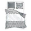Bavlněné povlečení 160x200 Glamour 017 šedobílý ornament Faro 01