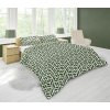 Povlečení z mikrovlákna 140x200 Harmony 10 listů geometricky zelená krémová s jedním povlakem na polštář 70x90 Faro