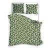 Povlečení z mikrovlákna 140x200 Harmony 10 listů geometricky zelená krémová s jedním povlakem na polštář 70x90 Faro