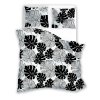 Ložní prádlo z mikrovlákna 140x200 Harmony 16 listů monstery bílé černé s jedním povlakem na polštář 70x90 Faro