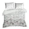 Ložní prádlo z mikrovlákna 160x200 Lea 05 květiny bílé šedorůžové D91