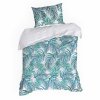 Ložní prádlo z mikrovlákna 140x200 Palmy 2 bílé tyrkysové listy D91 A