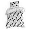 Ložní prádlo z mikrovlákna 220x200 Geo 1 bílé černé geometrické D91 A