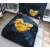 Bavlněné povlečení 220x200 tmavě modré amore s listy 4414 A Holland 35