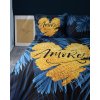 Bavlněné povlečení 220x200 tmavě modré amore s listy 4414 A Holland 35