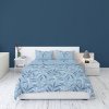 Flanelové povlečení 220x200 modré luční listy 4519 B Flanel 2023