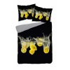 3D ložní prádlo z mikrovlákna 160x200 Lemons černá šedá 4173 A micro 28