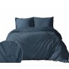 Damaškové povlečení 180x200 denim námořnická modř jednobarevné pruhy 1 cm Pure