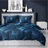 Saténové povlečení 180x200 Leaves navy blue 4813 A Home Satén 58