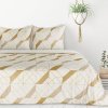 Ložní prádlo z mikrovlákna 160x200 Aggie krémově béžové geometrické D91 A