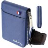 Pánská peněženka s pouzdrem na karty, modrá ekokůže, 13 přihrádek, 8x11x2 cm