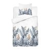 Bavlněné povlečení 140x200 bílé modré kapradiny květy 5248 B Bavlna 48