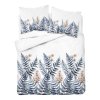 Bavlněné povlečení 160x200 bílá modrá kapradina květy 5248 B Bavlna 48