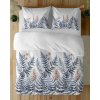 Bavlněné povlečení 160x200 bílá modrá kapradina květy 5248 B Bavlna 48