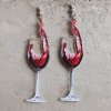 Náušnice Sklenička vína - červené - Flor de Cristal  -1
