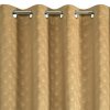Záclona 140x250 Julia gold ready na velurových průchodkách s reliéfním geometrickým vzorem vějířů Eurofirany