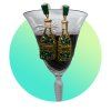 Náušnice Prosecco - zelená lahev