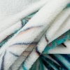 Přehoz z mikrovlákna 150x200 Pilar leaves bílý tyrkysový D91