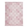 Akrylová bavlněná deka 150x200 růžová se střapcem geometrická 127jb