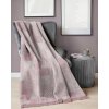 Akrylová bavlněná deka 150x200 růžová se střapcem geometrická 127jb