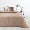 Dekorativní přehoz na postel 200x220 Luiz 6 béžový zlatý velur geometrický