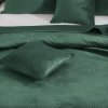 Velurový přehoz 200x220 Maya zelená láhev geometrické kříže I24