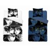 Svítící povlečení ve tmě 140x200 Anime Chlapec Dívka černá bílá 5207 A Fluo 40