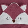 Osuška 100x100 Baby 70 pink fox ručník s kapucí 350 g/m2 Eurofirany