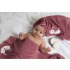 Osuška 100x100 Baby 70 pink fox ručník s kapucí 350 g/m2 Eurofirany