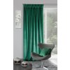 Zatemňovací závěs 140x270 Villa tmavě zelený připravený na pásku Eurofirany